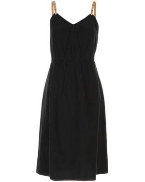 Prada Linen Blend Dress - Black