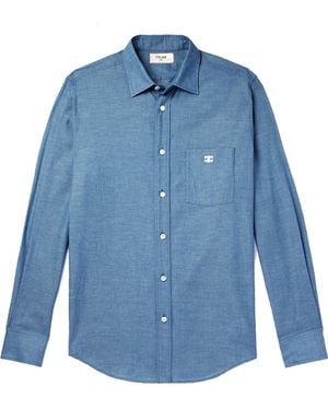 Celine Triomphe Cotton Chambray Hemd - Blau