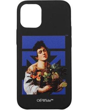 Off-White c/o Virgil Abloh Porta Iphone 12 Mini Uomo Poliuretano Nero - Blue