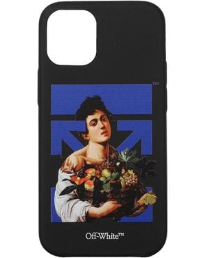 Off-White c/o Virgil Abloh Porta Iphone 12 Mini Uomo Poliuretano Nero - Blue