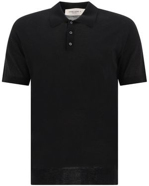 Golden Goose Merino Wool Button Down Polo Shirt - Black