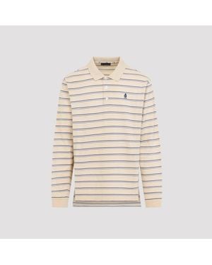Prada Striped Piqué Polo - Natural