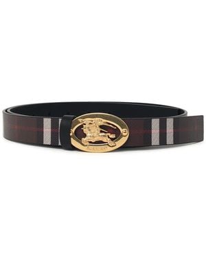 Burberry Reversible Oval Check Belt - White