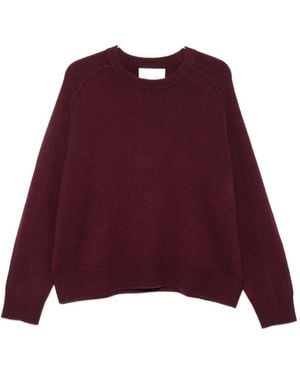 Soft Goat Wool Crewneck Jumper - Red