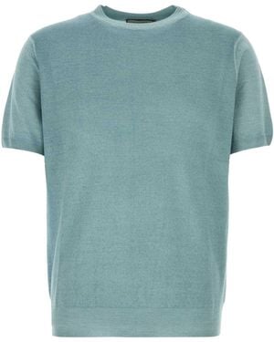 Canali Light Knit T-Shirt - Blue