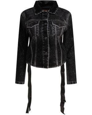 Balenciaga Denim Jacket With Laces - Black