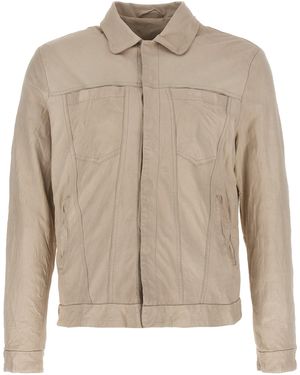Giorgio Brato 'Trucker' Lederjacke - Natur