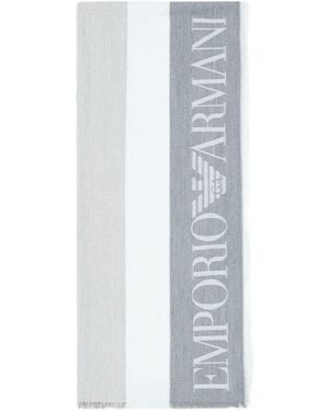 スカーフ EMPORIO ARMANI Woman Neck scarf Beige EW003162AF20041 F1001 Stole with vertical pattern and Since 1981 jacquard logo