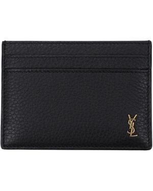 Saint Laurent Tiny Cassandre Leather Document Holder - Black