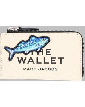 Marc Jacobs Leather Mini Wallet With Coating - Grey
