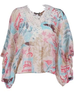 Ermanno Scervino Pastel Lace Abstract Blouse - Pink
