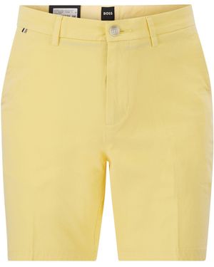 BOSS Stretch Cotton Chino Shorts - Yellow