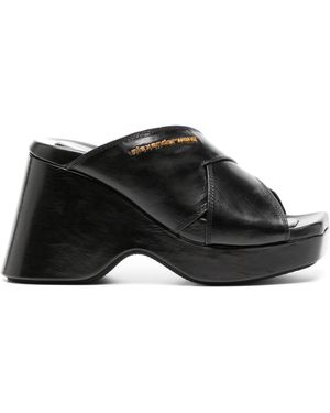 Alexander Wang Float Criss Cross Wedge Sandal - Negro