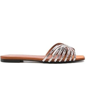 ALEVI Glass Embellished Sandals - White