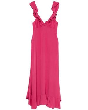 Chloé Silk Long Dress - Pink