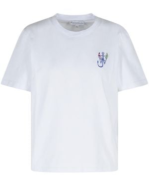 JW Anderson JW Anderson 'Anker' weißes Baumwoll -T -Shirt
