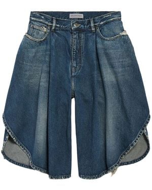 Balenciaga Denim Cotton Bermuda Shorts - Blue