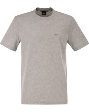 BOSS Baumwolljersey-T-Shirt mit Logo - Grau