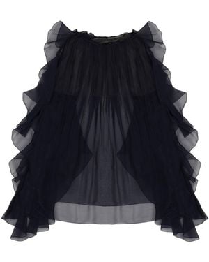 Alberta Ferretti Solid Round Neck Top - Blue