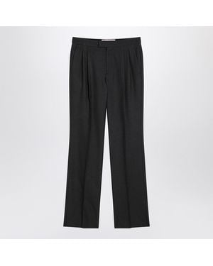 Valentino Charcoal Wool Trousers - Black