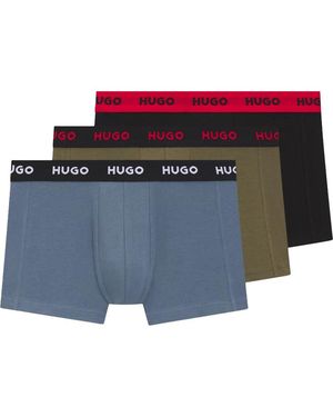 HUGO 3-Pack Boxer Shorts With Logo - Gray
