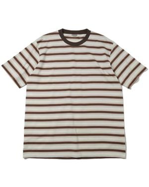 AURALEE Camiseta de algodón a rayas - Gris