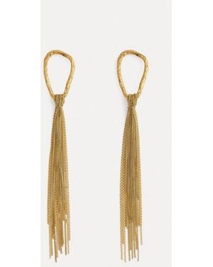 forte_forte Pendientes con flecos de escultura fuerte y fuerte - Metálico