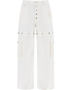 Off-White c/o Virgil Abloh "90er Logo Cabrio Baggy Jeans - Weiß