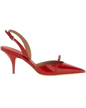 Ferragamo Mini Bow Pointed Slingback Pumps 70 - Red