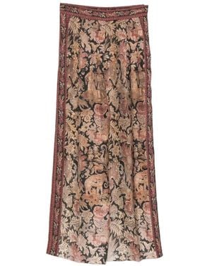 Pierre Louis Mascia Printed Silk Trousers - Brown