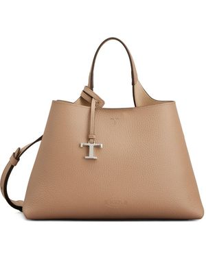 Tod's Small Leather Tote Bag - Natural