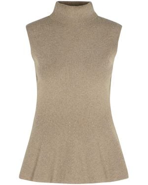 Rohe 'Sculptural' 'Taupe Melange' Cashmere Blend Tank Top - Natural