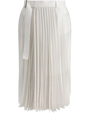 Sacai Pleated Skirt - White