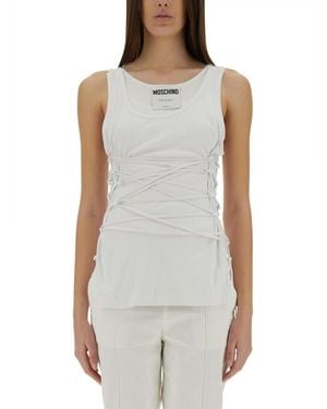 Moschino Tank Top With Laces - White