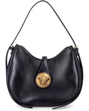 Versace Leather Medallion Shoulder Bag - Blue