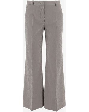 QL2 Donna Gestreifte Hose aus Stretch-Baumwollmischung - Grau