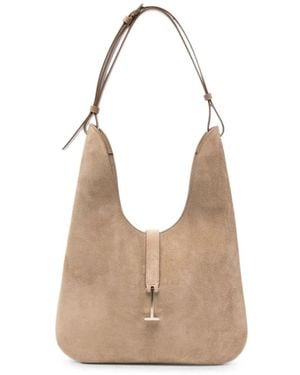 Tom Ford Suede Leather Medium Hobo Bag - Natural
