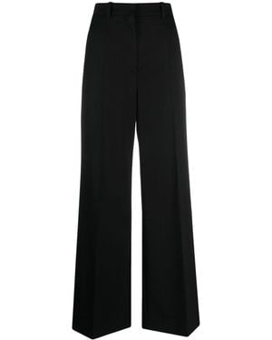 Lanvin Wide Leg Wool Trousers - Black