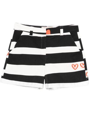 ALESSANDRO ENRIQUEZ Striped Cotton Shorts - Black