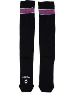 Marcelo Burlon Calze E Calzini Uomo Cotone Nero/Viola - Black