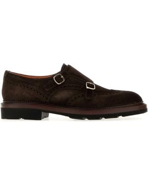 Santoni Suede Kalama Loafers - Black