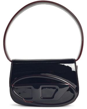 DIESEL '1Dr' Burgundy Liquid Effect Polyurethane Bag - Blue