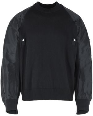 Sacai Schwarzer -Pullover aus Baumwollmischung