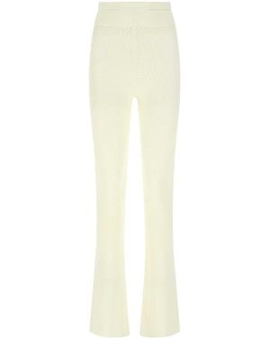 ANDREA ADAMO Ivory Stretch Viscose Blend Pant - White