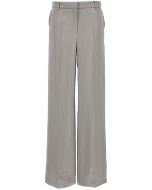 Magda Butrym Satin Straight Leg Pants With Central Crease - Grau