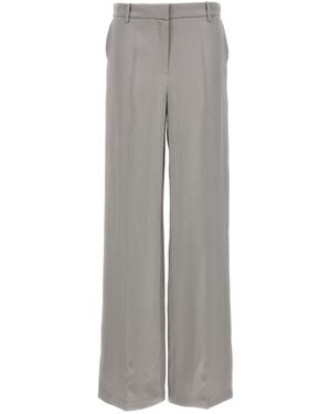 Magda Butrym Satin Straight Leg Trousers With Central Crease - Grey