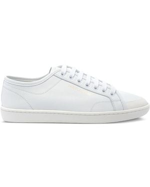 Saint Laurent Zapatillas Gym De Piel - Blanco