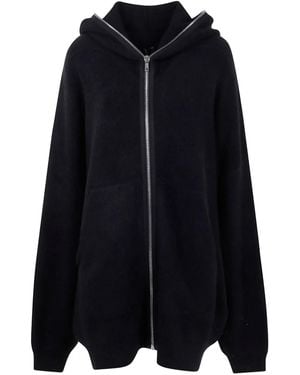 Rick Owens Schwarzer Gimp Hoodie - Blau