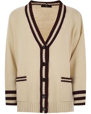 Weekend by Maxmara Vicolo Cardigan With Contrasting Edges - Natural
