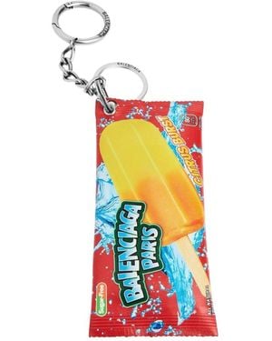 Balenciaga Snack-Beutel-Schlüsselanhänger - Weiß
